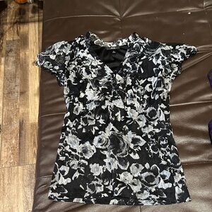 Floral lace top(lined) cap lace sleeves + free bonus top